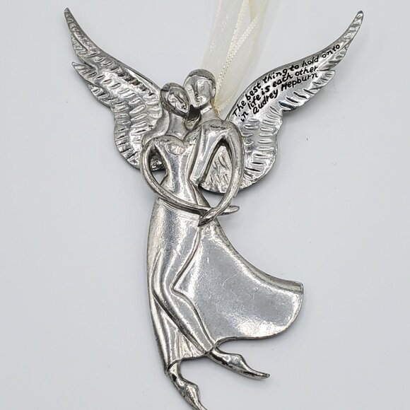 Cannon Falls Pewter Angel Best Thing in Life Audrey Hepburn Quote Ornament - Picture 3 of 8